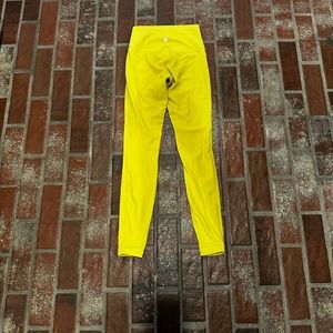 Lululemon Wunder Under High Rise 28” size 4 Yellow Lime